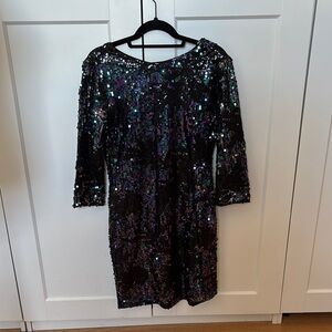 Vera Moda Sequin Mini Dress - Black and Purple